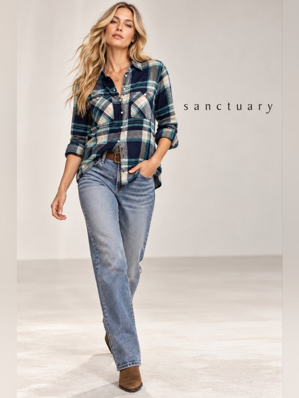 Sanctuary Camo Boyfriend Button Down Utility Shirt Green Size Small